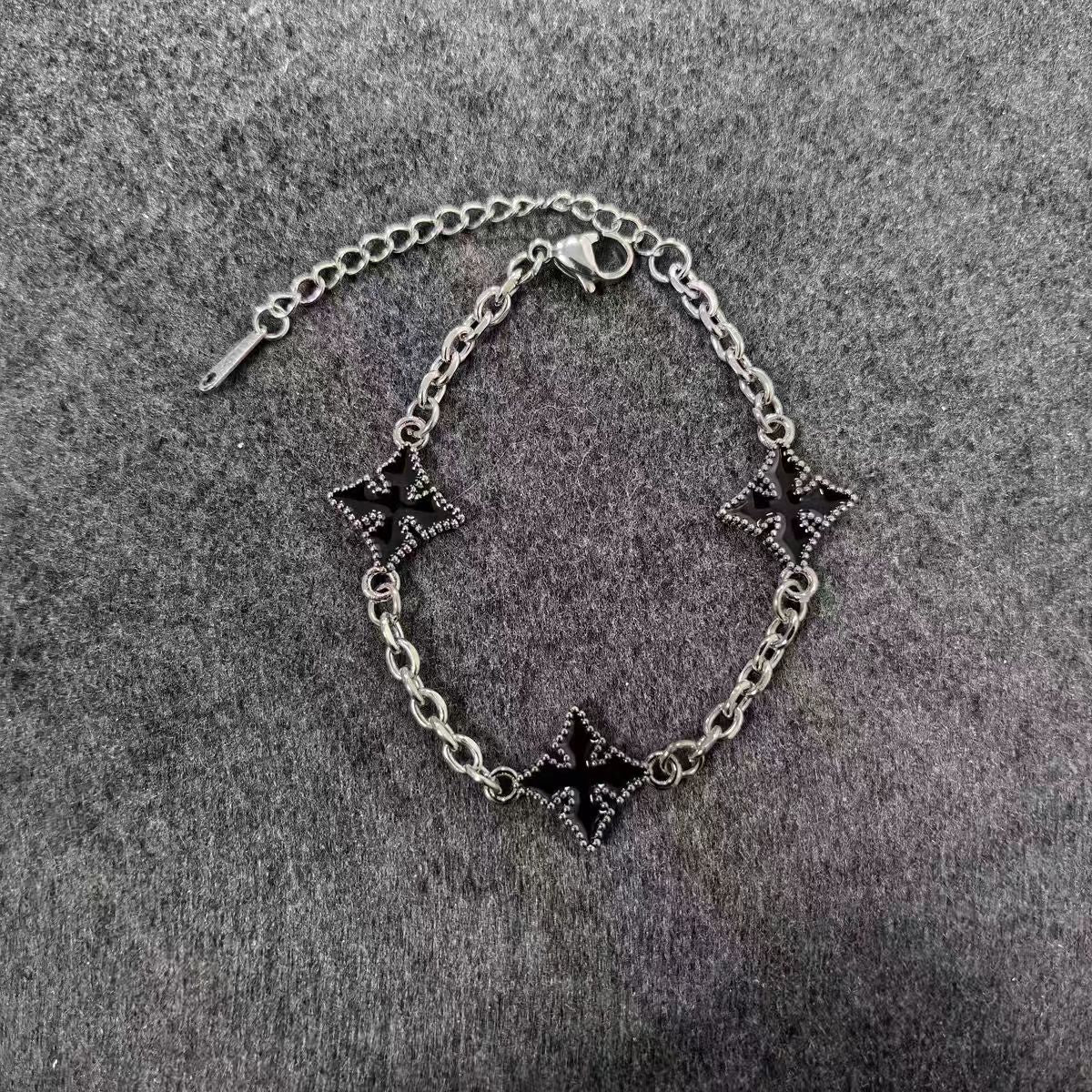 European and American new 18k cross star mother-of-pearl bracelet heavy-duty high-end men and women hip-hop trend street jewelry hand accessories