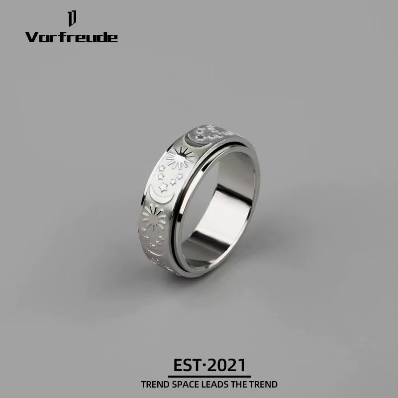 Spinning Minimalist Titanium Steel Ring for Men | Limited Edition Streetwear Luxury Band for The Modern Man