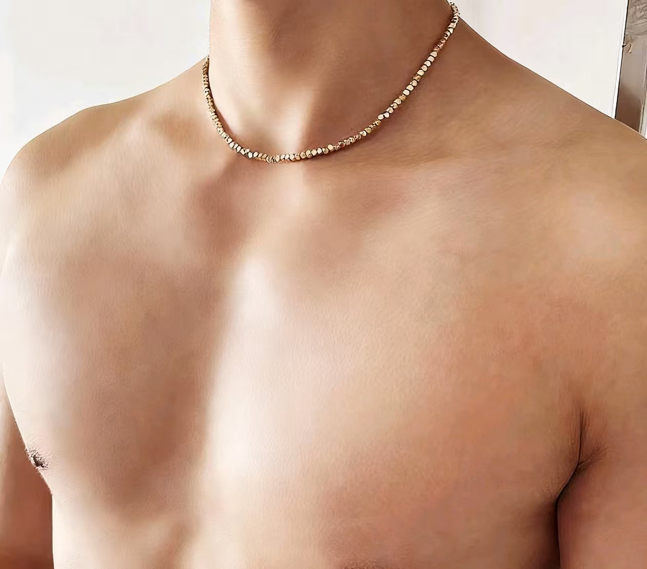 NFF High-Polish Titanium Steel Necklace, Luxury Minimalist Unisex Choker Hip Hop Chain