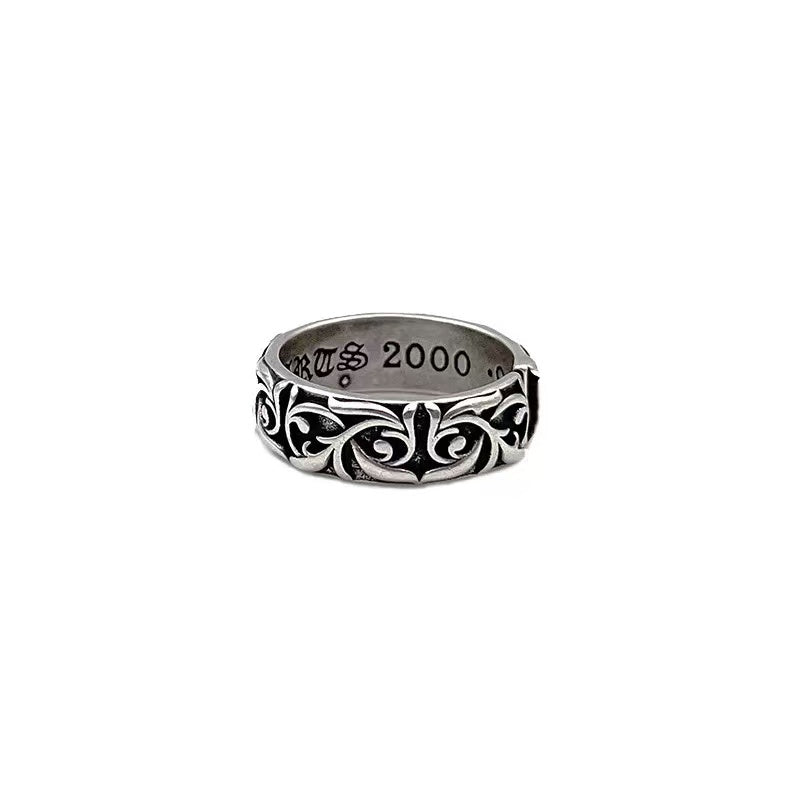 Eternal Vine Retro Ring Men's Vintage Adjustable Index Finger Ring Cool Bronze Silver Plated