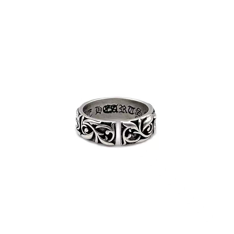 Eternal Vine Retro Ring Men's Vintage Adjustable Index Finger Ring Cool Bronze Silver Plated
