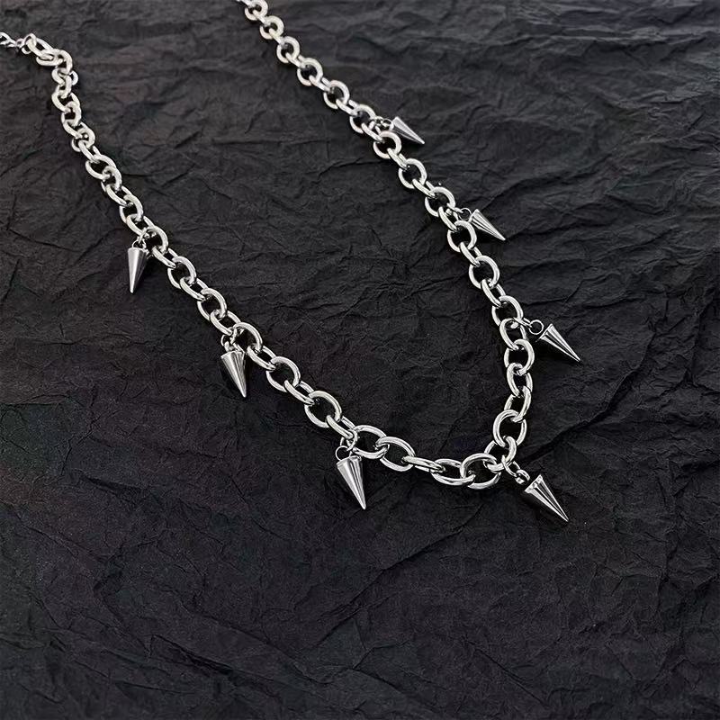 Spiked Mace Pendant Necklace with Initial Charm | Hardcore Hip Hop Jewelry