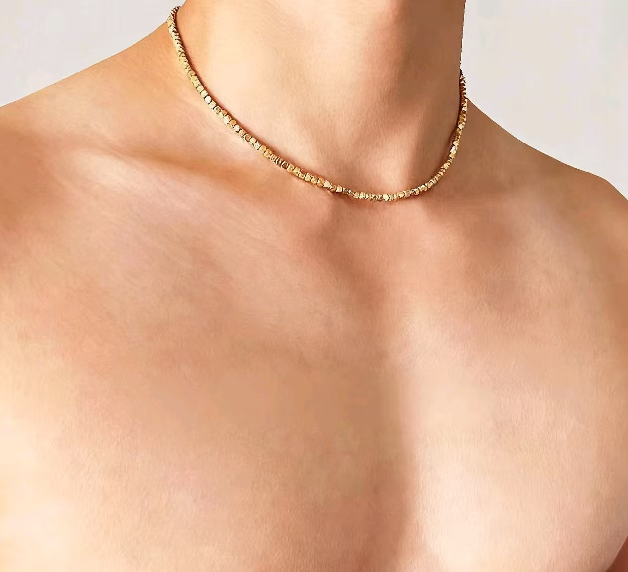 NFF High-Polish Titanium Steel Necklace, Luxury Minimalist Unisex Choker Hip Hop Chain
