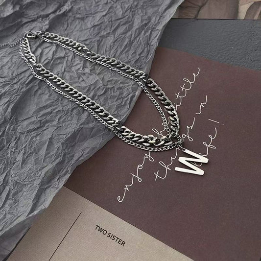 Spiked Mace Pendant Necklace with Initial Charm | Hardcore Hip Hop Jewelry