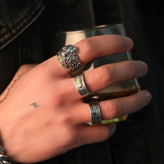 Vintage American Hip Hop Adjustable Open Ring for Men | Premium Statement Curb Band