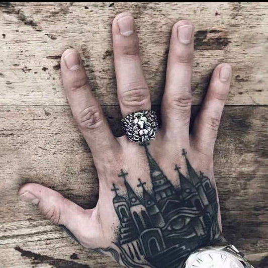 Lion Head Signet Ring Men's Titanium Steel Hip Hop Streetwear Index Finger Statement Ring