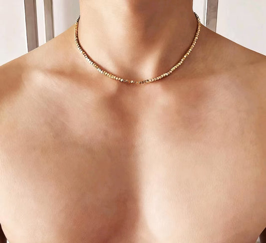 NFF High-Polish Titanium Steel Necklace, Luxury Minimalist Unisex Choker Hip Hop Chain